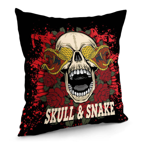 Image of Skull And Snake Pillow Cover