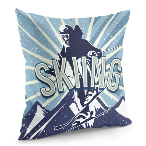 Image of Skiing Pillow Cover