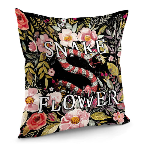 Image of Snake And Flowers Pillow Cover