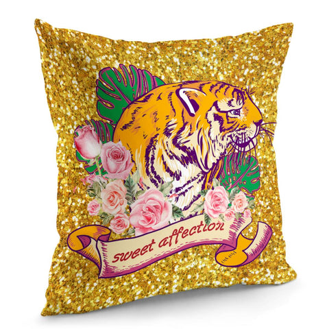 Image of Tiger And Rose Pillow Cover