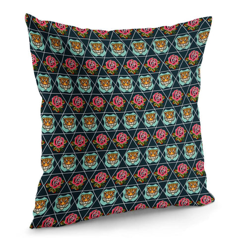 Image of Tiger And Rose Pillow Cover