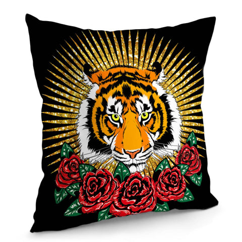 Image of Tiger And Rose Pillow Cover