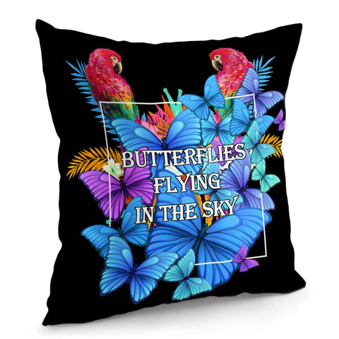 Image of Butterfly And Parrot Pillow Cover
