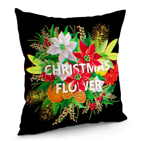 Image of Christmas Flower Pillow Cover