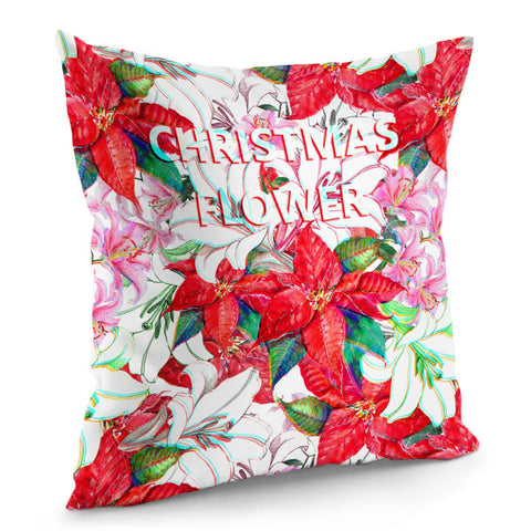 Image of Christmas Flower Pillow Cover