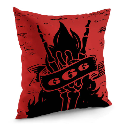 Image of Devil Horn Gesture Pillow Cover