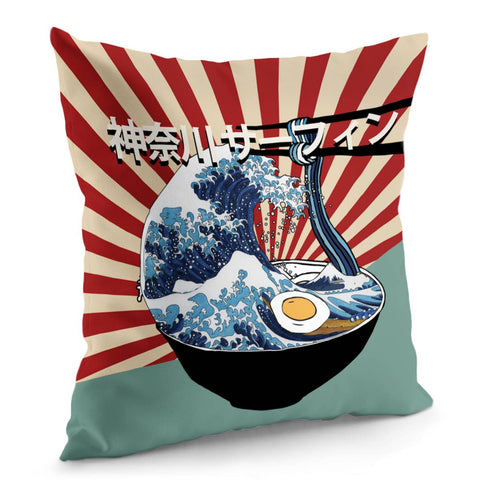 Image of The Great Wave Off Kanagawa Pillow Cover