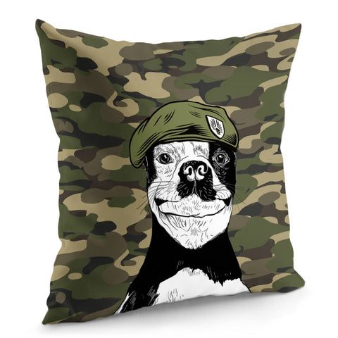 Image of Dog & Camouflage Pillow Cover