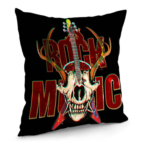 Image of Skull And Music Pillow Cover