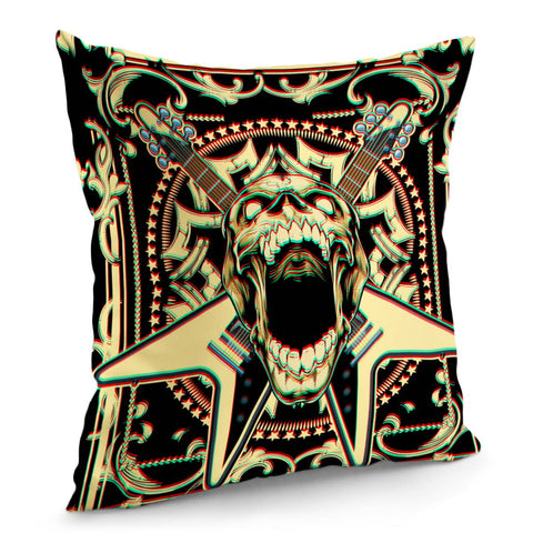 Image of Skull And Music Pillow Cover