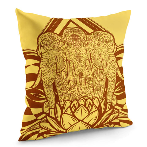 Image of Lotus Gold Elephant Pillow Cover