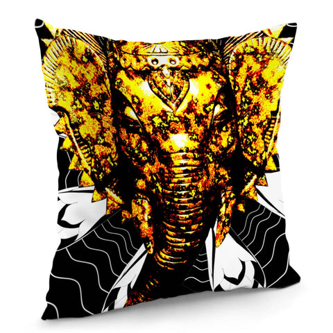 Image of Lotus Gold Elephant Pillow Cover