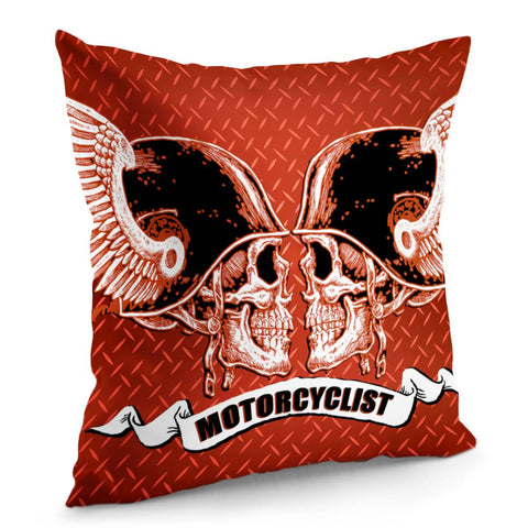 Image of Skull And Motorbike Pillow Cover