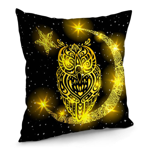 Image of Moon And Owl Pillow Cover