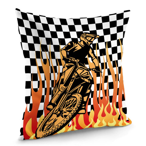 Image of Racing Motorcycle Pillow Cover