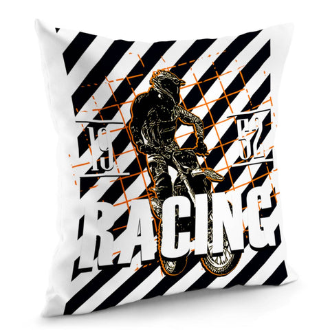 Image of Racing Motorcycle Pillow Cover