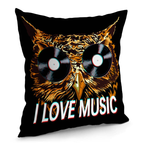 Image of Owl And Music Pillow Cover