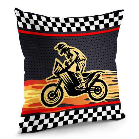 Image of Racing Motorcycle Pillow Cover