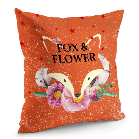 Image of Fox & Flower Pillow Cover