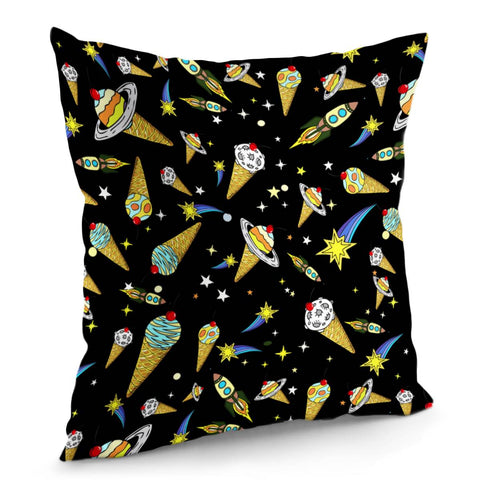 Image of Planet And Ice Cream Pillow Cover