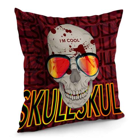 Image of Glasses Skull Pillow Cover