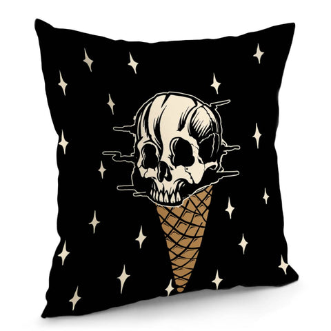 Image of Skull & Ice Cream Pillow Cover