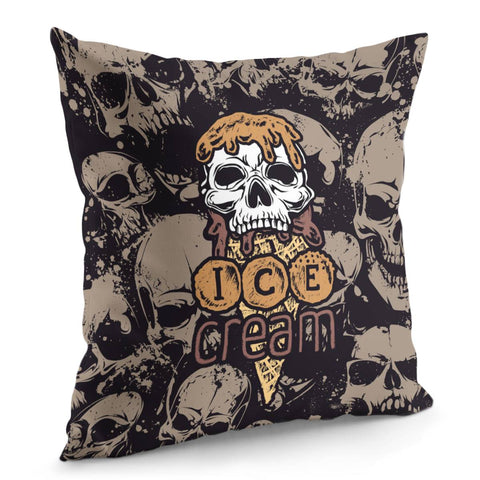 Image of Skull & Ice Cream Pillow Cover