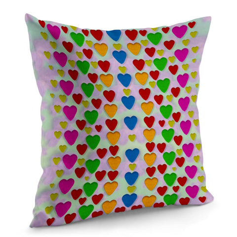 Image of Hearts In Colors Pillow Cover