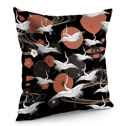 Image of Japanese Crane Pillow Cover