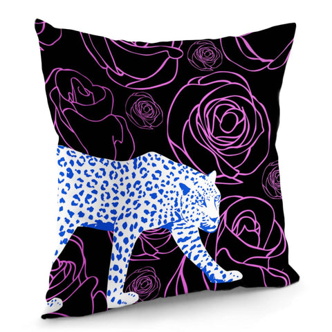 Image of Leopard & Flowers Pillow Cover