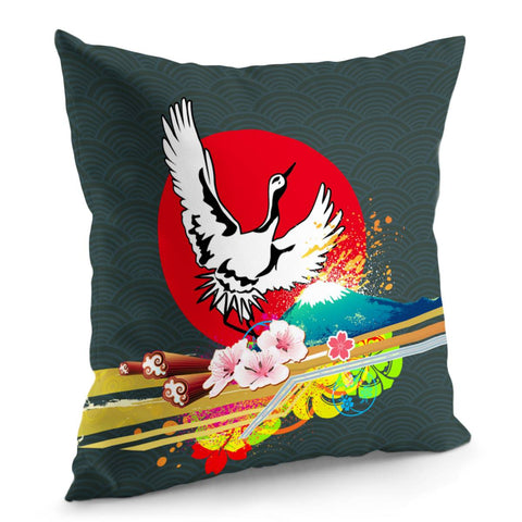 Image of Japanese Crane Pillow Cover