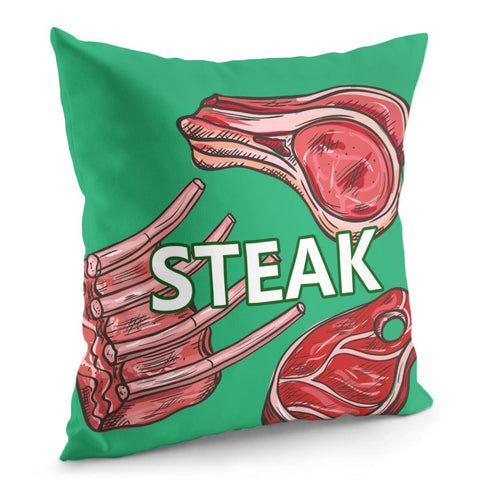 Image of Steak Pillow Cover