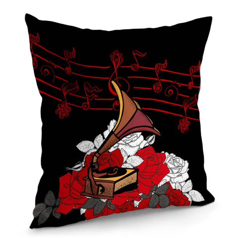 Image of Gramophone & Flowers Pillow Cover