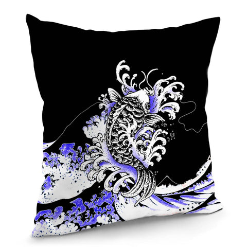 Image of The Great Wave Off Kanagawa&Koi Pillow Cover