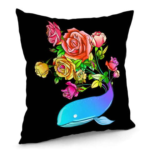 Image of Flower And Whale Pillow Cover