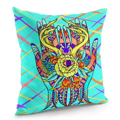 Image of Flower And Hand Pillow Cover