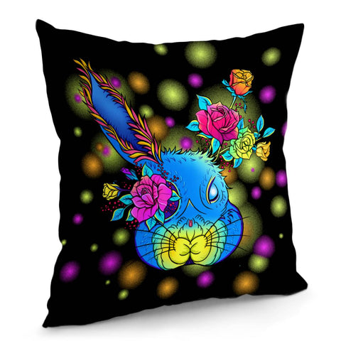 Image of Flower And Rabbit Pillow Cover