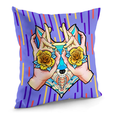 Image of Fox And Flower Pillow Cover