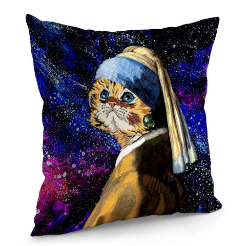 Image of Pearl-Bearing Cat Pillow Cover