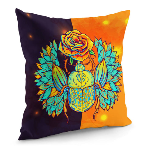 Image of Beetle And Flower Pillow Cover