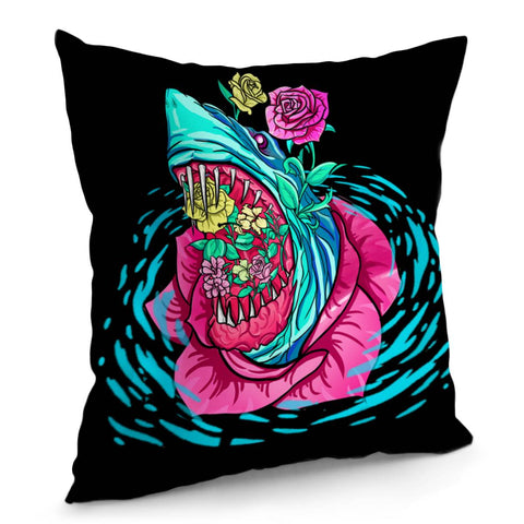 Image of Shark And Flower Pillow Cover