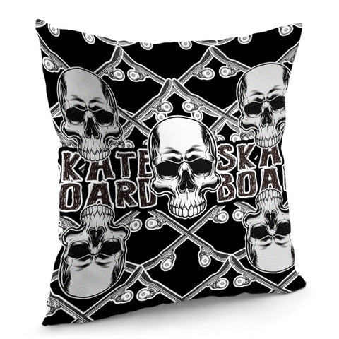 Image of Skull And Skateboard Pillow Cover