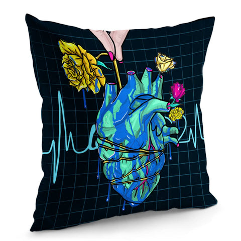 Image of Heart And Flower Pillow Cover