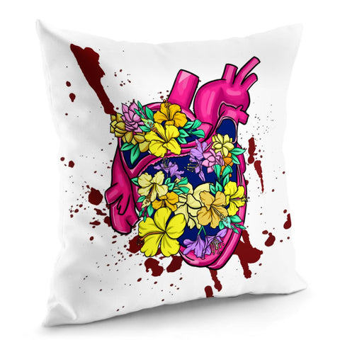 Image of Heart And Flower Pillow Cover