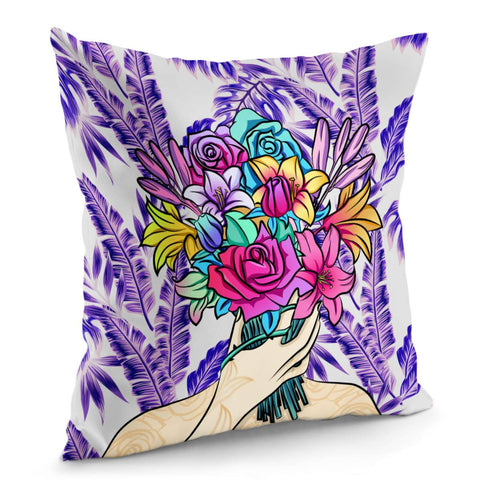 Image of Flower And Girl Pillow Cover