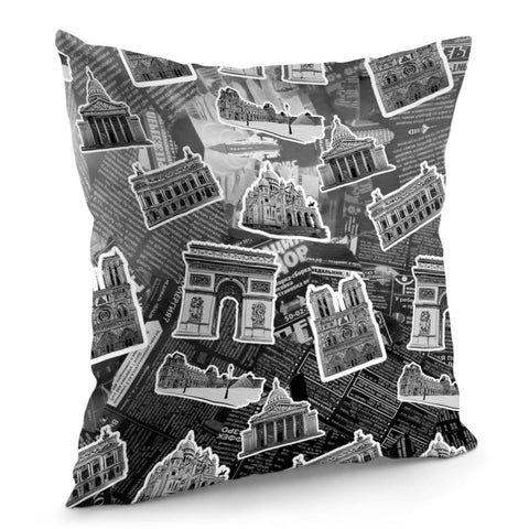 Image of French Architectural Group Of French Buildings Pillow Cover