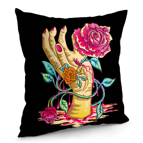 Image of Hand And Flower Pillow Cover