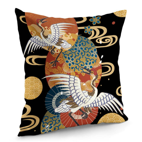 Image of Japanese Crane Pillow Cover