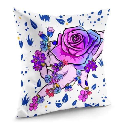 Image of Hand And Flower Pillow Cover