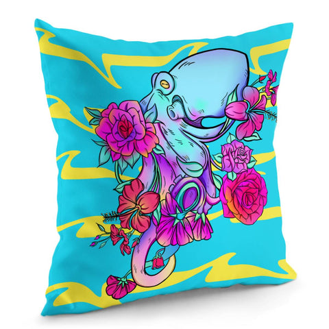 Image of Flower And Octopus Pillow Cover